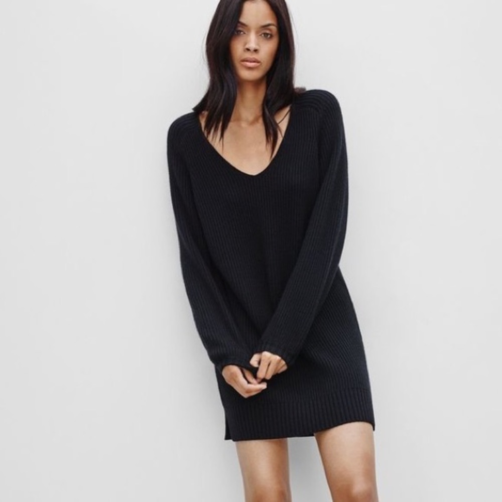 Aritzia Wilfred Free Grace Sweater Dress Black
